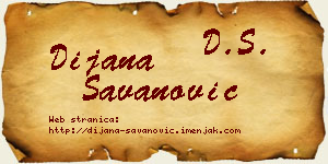 Dijana Savanović vizit kartica
